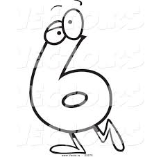 Black And White Outline Number 1 Clipart Vector Of Cartoon Number Six Character Coloring Page Outline Penguin Coloring Pages Coloring Pages Free Printable Coloring Pages