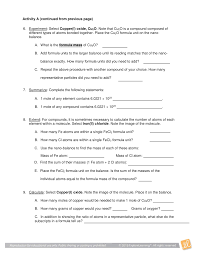 The atomic mass for each element appearing on the periodic table represents the weighted average … Moles Gizmos Student Worksheet Kelly Hartnett Library Formative