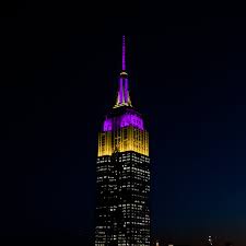 Purple Gold Empire State Building Empire State Dream City