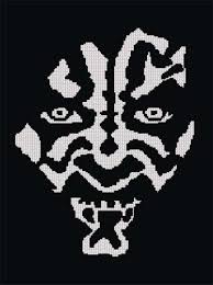 Cozyconcepts Darth Maul Black White Crochet Afghan Pattern Graph Geek Cross Stitch Star Wars Crochet Cross Stitching