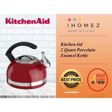 Attractive, compact, efficient, and don't have to worry about burning the pot or overflow with the stove top tea pots (becasue i'm always distracted). Kitchenaid Porcelain Enamel Kettle Kten20cb 1 9l C Handle Induction Empire Red Shopee Malaysia
