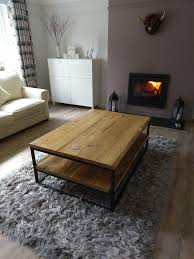 Industrial Coffee Table With Shelf Using Reclaimed Wood Home And Business Furniture Made To Measure Coffee Table Coffee Table With Shelf Furniture