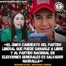 política || 🇵🇪🗣️El único que le puede ganar al Partido Nacional y al  Partido Libre es Salvador Nasralla, asegura diputada Iroshka Elvir.  🌐Visite:www.hondusatv.com