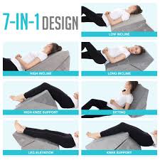 This sleeping wedge pillow also provides support for reading, working or watching tv in bed. Bed Wedge Pillow Back Support Memory Foam Adjustable Folding Incl All Sett Health