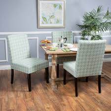 Etonka Contemporary Light Blue White Fabric Dining Chair Set Of 2 Dining Chairs Fabric Dining Chairs Sleek Dining Chair