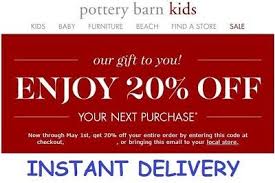 The new discount codes are constantly updated on couponxoo. Pottery Barn Kids 20 Cupon De Descuento Del Pb Kids Entrega Rapida Estupenda Ebay