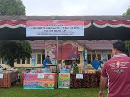 Polres Ogan Ilir Gelar Olahraga Bersama dan Bazar UMKM dalam Rangka Hari  Bhayangkara Ke-78