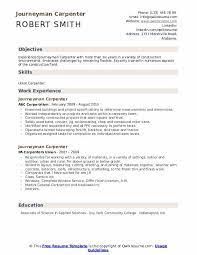 Journeyman Carpenter Resume Samples Qwikresume