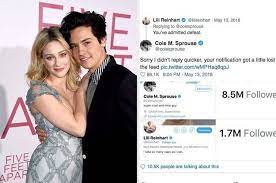 14 Times Cole Sprouse And Lili Reinhart Blessed Us On Social Media As A Couple Cole Sprouse Cole Sprouse Funny Lili Reinhart And Cole Sprouse