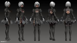Nier 2b By Meganerid Nier Automata Character Modeling Automata