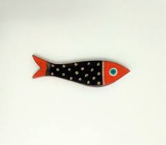 wooden brooch fish brooch black and orange fish wood brooch etsy brooch orange fish crafts