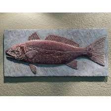 Redfish Bas Relief Ltd Edition Wall Art Red Fish Hand Painted Artwork Southwest Art