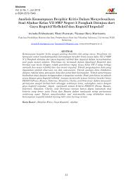 Check spelling or type a new query. Pdf Analisis Kemampuan Berpikir Kritis Dalam Menyelesaikan Soal Aljabar Kelas Vii Smp N 2 Pangkah Ditinjau Dari Gaya Kognitif Reflektif Dan Kognitif Impulsif
