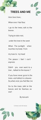 Poem On Nature Poem About A Relationship Between A Man And A Tree Poem Of The Feelings Of Nature Poem Tree Poem Rhyming Poems