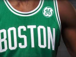 The player's number is below and on the back, yes, in a matching font (it *can* be done!). Ge Pays Boston Celtics Over 7 Million A Year For Ads On Jerseys Ad Age
