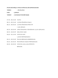 Mohon maaf andai ada salah dan silap. Aturcara Majlis Penutupan Bulan Kemerdekaan Docx