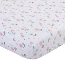 Carter's Woodland Meadow Forest/Deer/Owl 100% Cotton Fitted Crib Sheet,  Pink/Aqua/White : Buy Online at Best Price in KSA