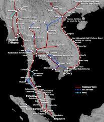 The cheapest way to get from malaysia to thailand costs only ฿1319, and the quickest way takes just 2 hours. Map Of Train Routes In Singapore Malaysia Thailand Vietnam Burma