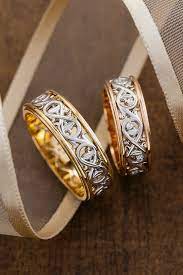 Vintage Style Wedding Rings Set Couple Bands Unique Wedding Etsy In 2021 Wedding Ring Sets Unique Couple Wedding Rings Wedding Rings Unique