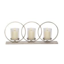 The lustre of pure sterling silver brings a special magic to candlelight. Set Of 3 Contemporary Silver Aluminum Glass Rings Light Candle Holder Olivia May Target