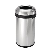 Ratings, based on 22 reviews. 60 L Brushed Stainless Steel Bullet Open Top Trash Can Silver Metallic Simplehuman Kitchen Trash Cans Trash Can