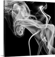 Black and blue smoke creating curls on a plain background, beautiful monochrome clip for background, slow motion. Solid Black Background Square