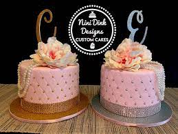 Elegant Twin Girl Baby Shower Cakes