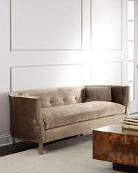 Bring sophisticated style to your living room with the. Mocha Brown Velvet Button Tufted Sofa