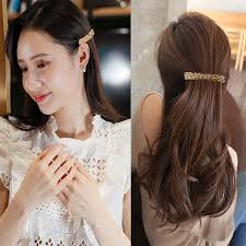 Elegant Shiny Crystal Spring Hair Clip French Style Non-Slip Rhinestones  Flowers Ponytail Holder Hair Barrettes For Women Girls