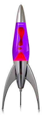 La lampe telstar est inspirée par la conquête de l'espace des années 60. Mathmos Telstar Rakete Lavalampe