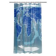 Croydex Shower Curtain In World Map Blue Ae580815yw The Home Depot Vinyl Shower Curtains Shower Curtain Cool Shower Curtains