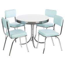Check spelling or type a new query. Tesco Direct Rydell 4 Seat Set Blue Round Dining Set Retro Dining Table Small Kitchen Tables