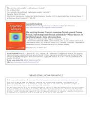 Pdf The Sampling Theorem Poisson S Summation Formula General Parseval Formula Reproducing Kernel Formula And The Paley Wiener Theorem For Bandlimited Signals Their Interconnections