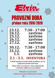 Otevírací doba v obchodech se řídí zákonem, který nařizuje, že obchody s plochou nad 200 čtverečních metrů musí mít zavřeno během některých svátků. Vanocni Provozni Doba E Shopu A Prodejny 2019 2020 Elvin Cz