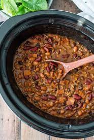 Slow Cooker Steakhouse Cowboy Baked Beans Recipe Beans Recipe Crockpot Baked Bean Recipes Cowboy Baked Beans