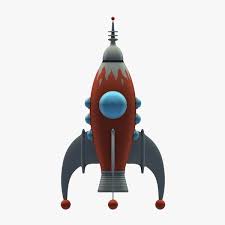 Rocket Ship 3d Model Made With 123d Meshmixer Cartoon Spaceship Retro Rocket Art Toy
