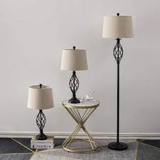 By serena d'italia (7) $ 225 56 /set. Maxax Lamp Set 3 Piece Modern Table Lamps And Floor Lamp Set With Oatmeal Fabric Shade For Living Room Bedroom Dining Room Black Fin
