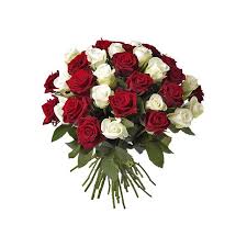 BOUQUET DE ROSES ROUGE ET BLANCHES
