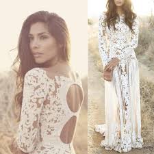 Buy New Arrival White Appliques Bohemian Wedding Dress With Long Sleeves Wedding Dre Wedding Dresses Lace Bohemian Wedding Dress Lace Wedding Dress Long Sleeve