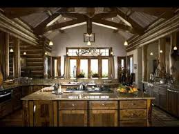 Natural Accent Homes From Rocky Mountain Log Homes Youtube Virtual Log Cabin Tour W O W With Images Log Home Kitchens Kitchen Island Designs With Seating Home