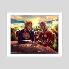 Fugo and Giorno eating Breakfast, an art print by Cam - INPRNT
