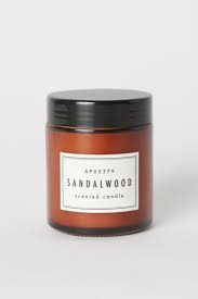 Large Scented Candle With Lid Brown Sandalwood Home All H M Us Large Scented Candles Candles Sandalwood Scented Candles