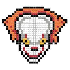 Pennywise Pixel Art Grid Pixel Art Pattern Halloween Cross Stitch Patterns
