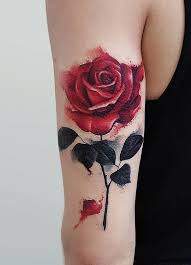 Beautiful Watercolor Rose Tattoo C Tattoo Studio Roza Sake Tattoo Crew Rose Tattoos For Women Trendy Tattoos Rose Tattoo Design
