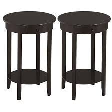Sold and shipped by best choice products. Yaheetech 2 Pcs Round Sofa Side End Table With Drawer Wood Beside Console Table For Small Spaces Living Room Tall Coffee Accent Tables Espresso Walmart Com Walmart Com