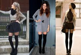 How To Wear Thigh High Socks 12 Ways Fashion Rules Skirt Outfits Fall Thigh High Socks Cute Fall Outfits
