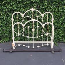 A metal headboard used to be the most popular idea for many centuries due to its durability and cool look, and craftsmen created real masterpieces for a metal headboard is a must have in a vintage, rustic or shabby chic bedroom. Vintage White Wrought Iron Brass Full Size Bed Frame Includes Headboard Footboard Side Rails Romantic Scroll I Full Size Bed Frame Full Size Bed Bed Frame