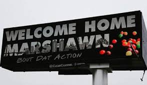 Remember that video of marshawn lynch almost getting hit by a bus while doing wheelies in scotland? Beast Mode Billboards Blanket Bay Area For Marshawn Lynch S Return East Bay Times