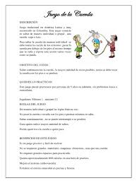 Los juegos tradicionales son aquellos que no requieren el uso de instrumentos especializados sino de elementos que se pueden encontrar en la. Juego Saltar La Cuerda Instrucciones