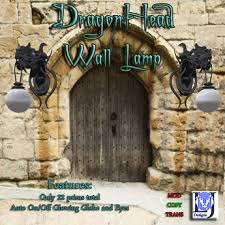 Asian dragon art work is one of the most popular motifs in oriental decor and inspires feelings of strength and courage. Second Life Marketplace Lj Designs Dragon Wall Lamp 1 22 Prim